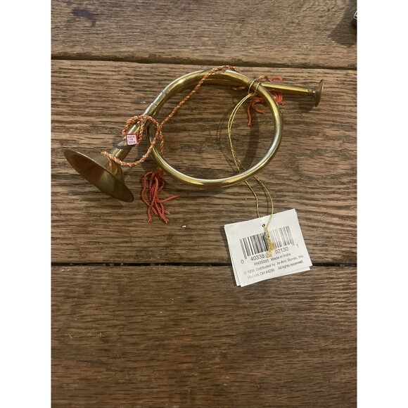 Mini Decorative Brass French Horn By Santa’s Workbench - Picture 2 of 5